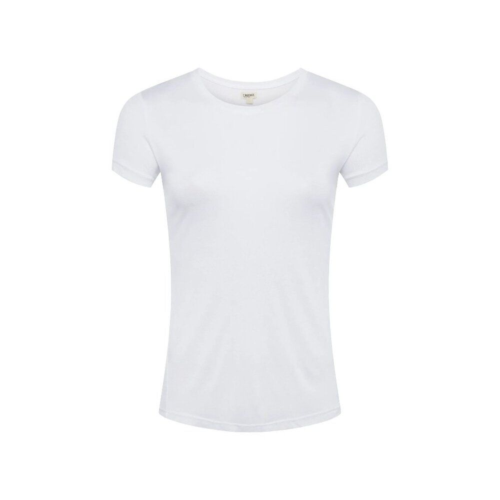 L'Agence Ellie slub-knit white crew Neck Short Sleeve T-Shirt cashmere blend XS